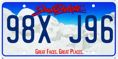 SD license plate 98XJ96