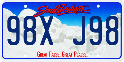 SD license plate 98XJ98