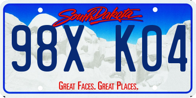 SD license plate 98XK04