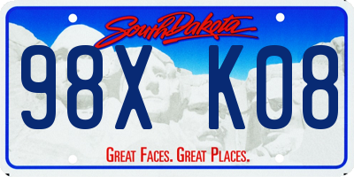 SD license plate 98XK08