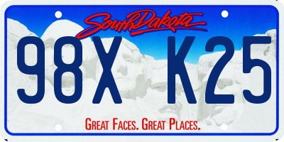 SD license plate 98XK25