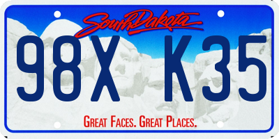 SD license plate 98XK35