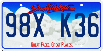 SD license plate 98XK36