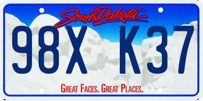 SD license plate 98XK37