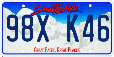 SD license plate 98XK46