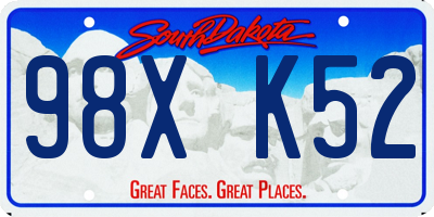 SD license plate 98XK52