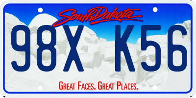 SD license plate 98XK56