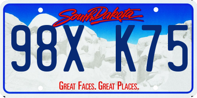 SD license plate 98XK75