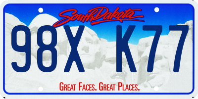SD license plate 98XK77