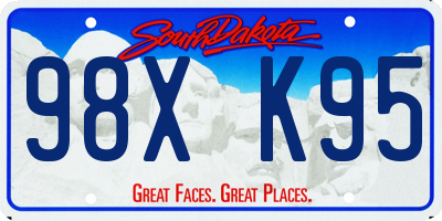 SD license plate 98XK95