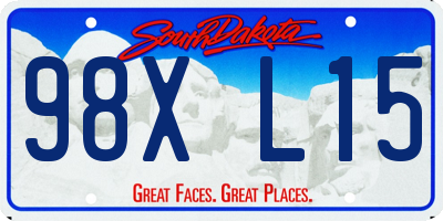 SD license plate 98XL15