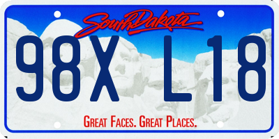 SD license plate 98XL18