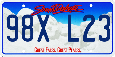 SD license plate 98XL23