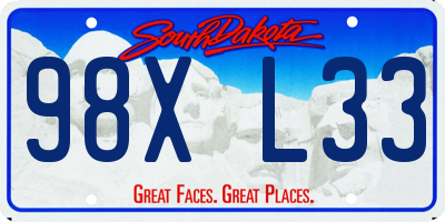 SD license plate 98XL33