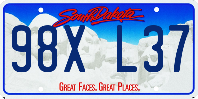 SD license plate 98XL37