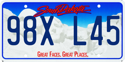 SD license plate 98XL45