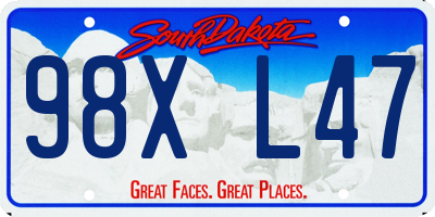 SD license plate 98XL47