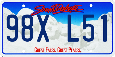 SD license plate 98XL51