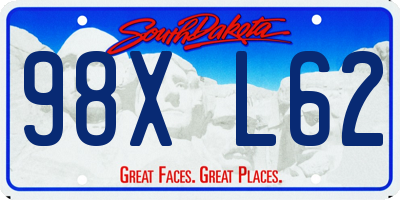 SD license plate 98XL62