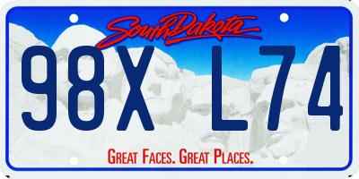 SD license plate 98XL74