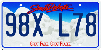 SD license plate 98XL78