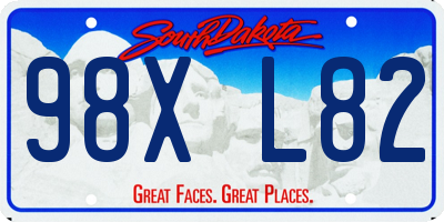 SD license plate 98XL82