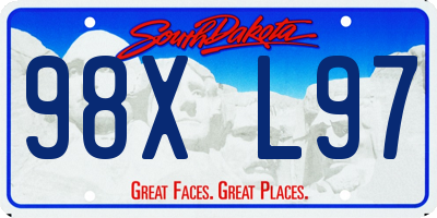 SD license plate 98XL97