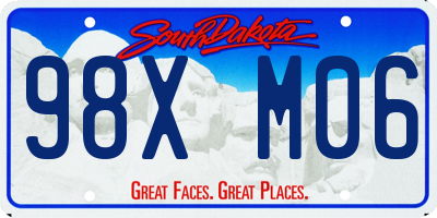 SD license plate 98XM06