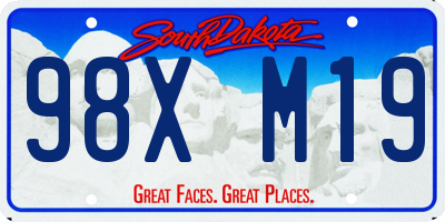 SD license plate 98XM19