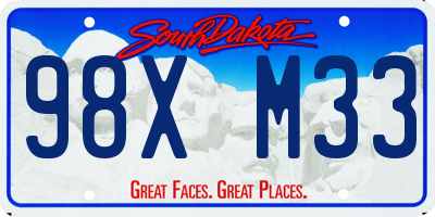 SD license plate 98XM33