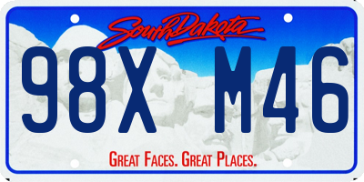 SD license plate 98XM46