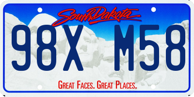 SD license plate 98XM58