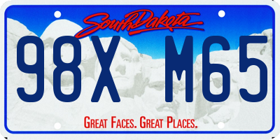 SD license plate 98XM65