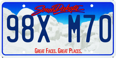 SD license plate 98XM70