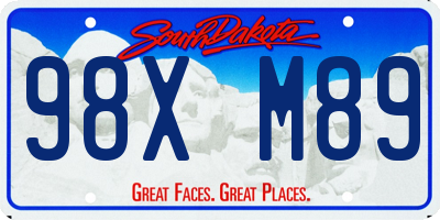 SD license plate 98XM89