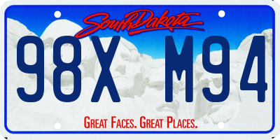 SD license plate 98XM94