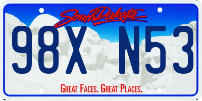 SD license plate 98XN53