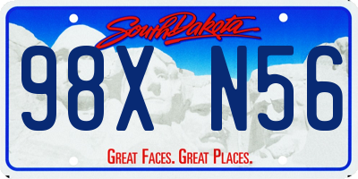 SD license plate 98XN56
