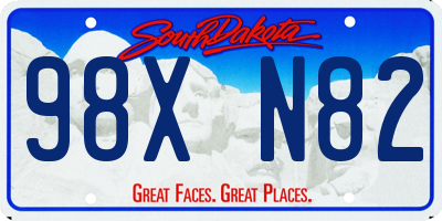 SD license plate 98XN82