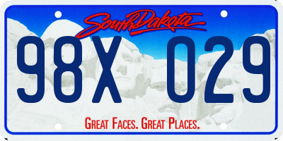 SD license plate 98XO29