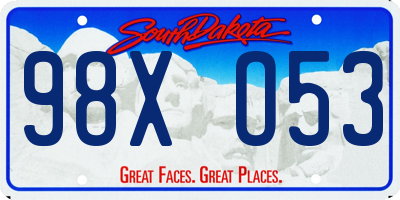 SD license plate 98XO53