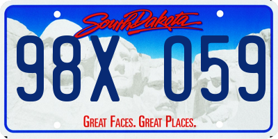SD license plate 98XO59