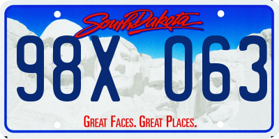 SD license plate 98XO63