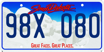 SD license plate 98XO80