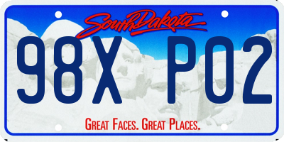 SD license plate 98XP02