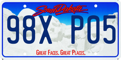 SD license plate 98XP05