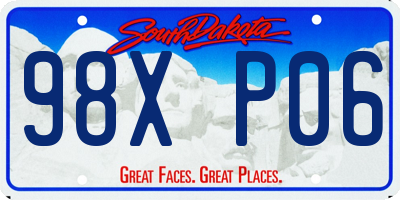 SD license plate 98XP06