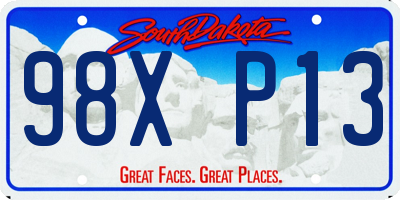 SD license plate 98XP13