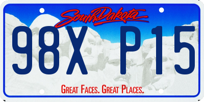 SD license plate 98XP15