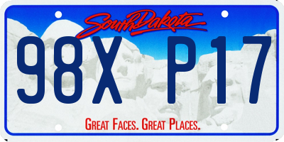 SD license plate 98XP17